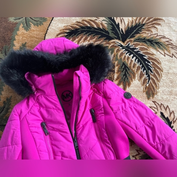 Michael Kors 💅 Azalea Pink Winter Fur Coat MK Designer Jacket ( NWT ) - Picture 3 of 15